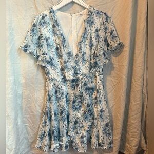 Francesca's Collections Blue and White Floral Mini Dress